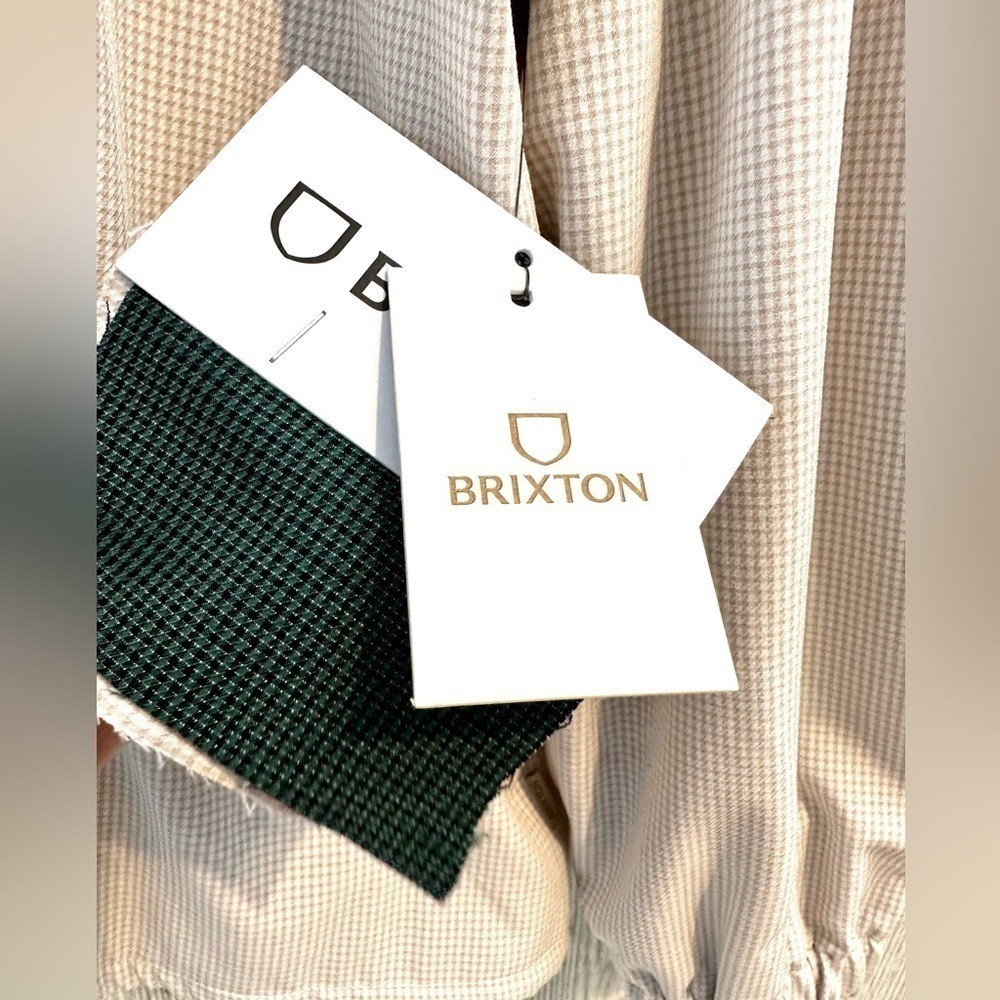 NEW! BRIXTON BEIGE GINGHAM LEEDS Jacket Womens Size Small Oversized NWT - Picture 16 of 16